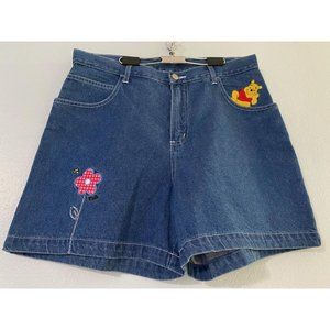 Disney Winnie the POOH Denim High Waist Mom Shorts